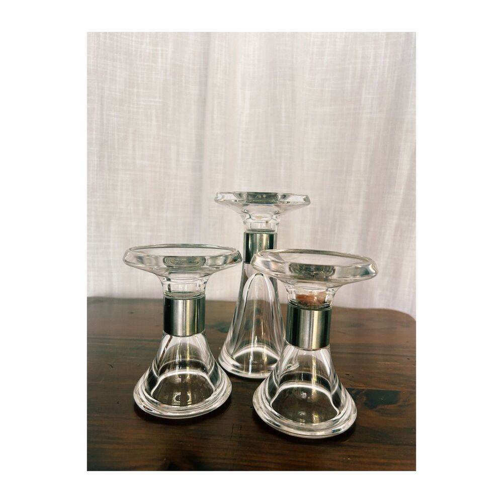 Vintage Dansk Jens Quistgaard Crystal Candle Holders (Set of 3)